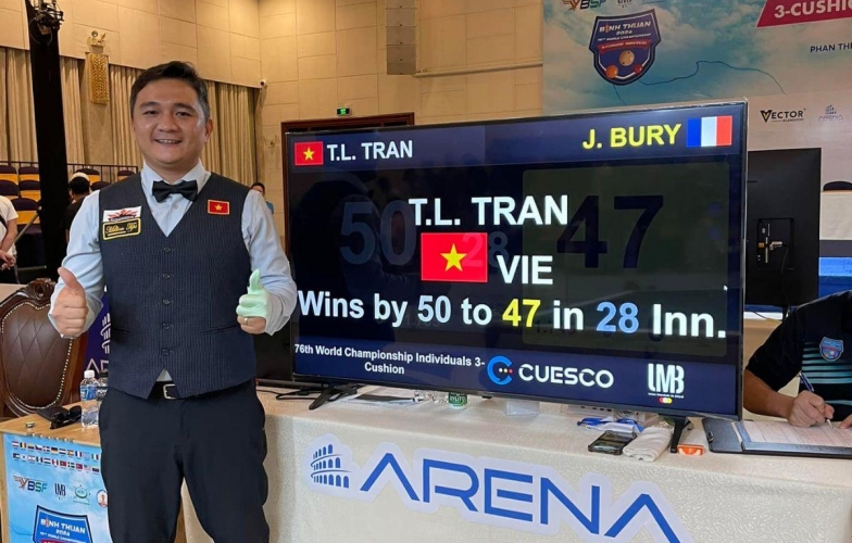 Xác định cặp trận bán kết giải carom 3 băng VĐTG 2024: Việt Nam có 1 đại diện