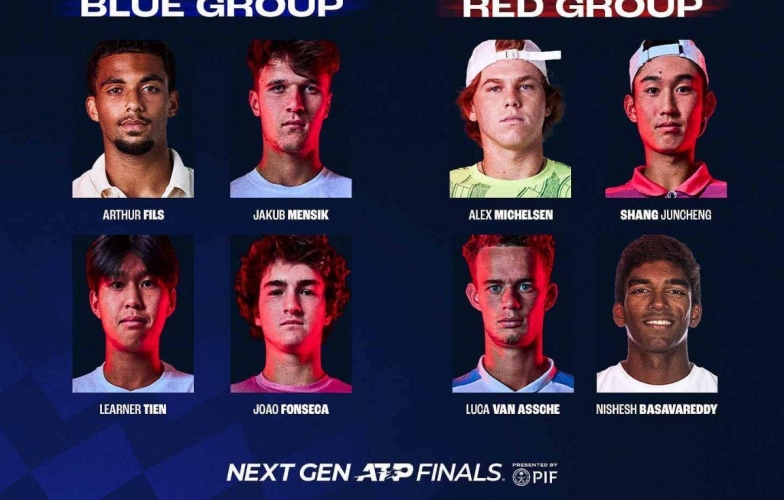 Xuất hiện bảng 'tử thần' ở giải tennis Next Gen ATP Finals 2024