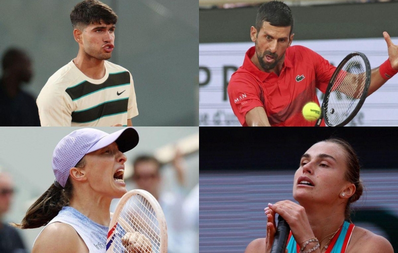 Xác định các tay vợt lọt tứ kết Roland Garros 2025