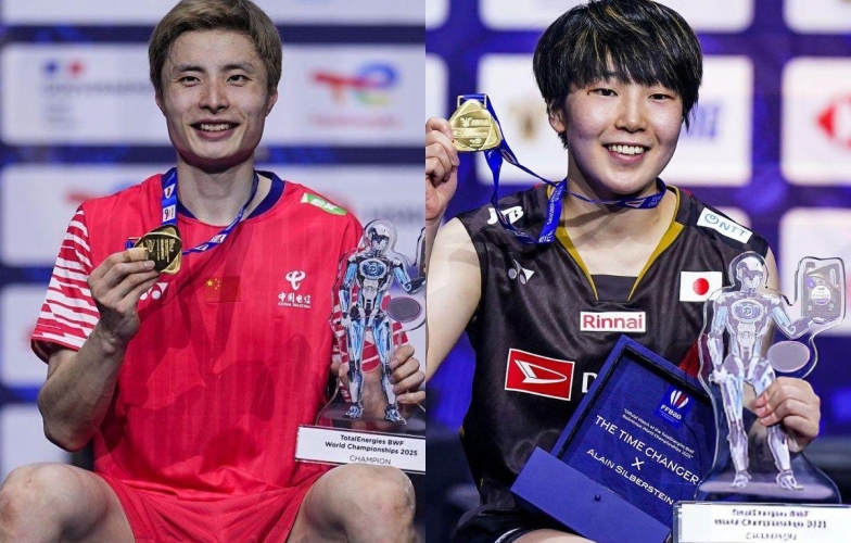 Shi Yuqi, Akane Yamaguchi đăng quang giải cầu lông VĐTG 2025