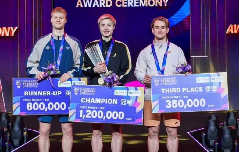 Shi Yuqi đăng quang giải cầu lông danh giá do Lin Dan tổ chức