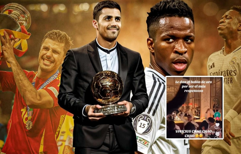 Rodri chế giễu Vinicius sau khi giành Quả bóng vàng 2024