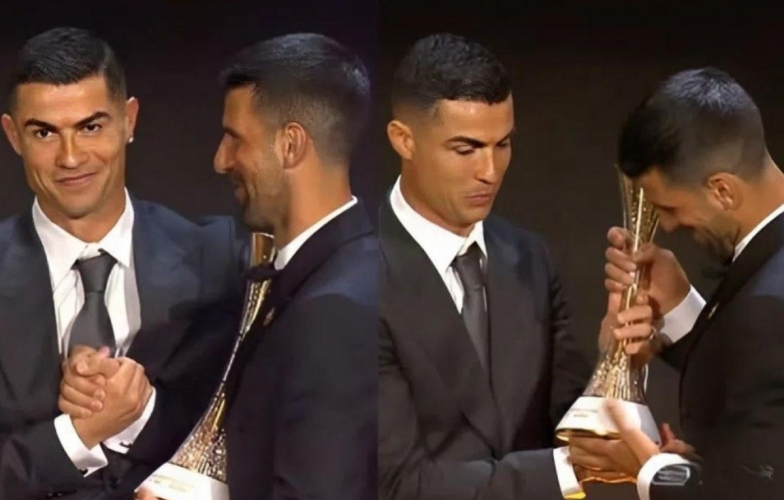 Khoảnh khắc 'GOAT' trao giải cho 'GOAT' tại Globe Soccer 2025