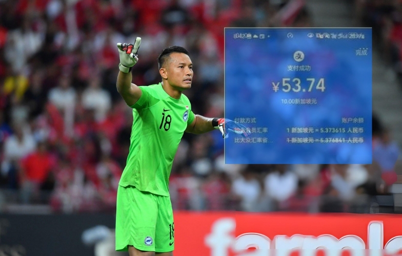 Giúp Trung Quốc đi tiếp, thủ môn Singapore nhận cơn bão chuyển khoản