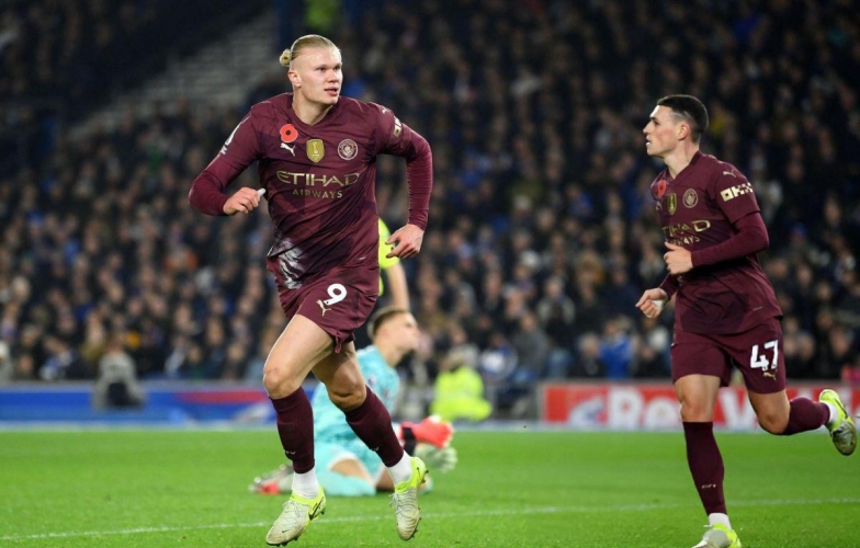 Haaland lập công, Man City vẫn thua ngược Brighton