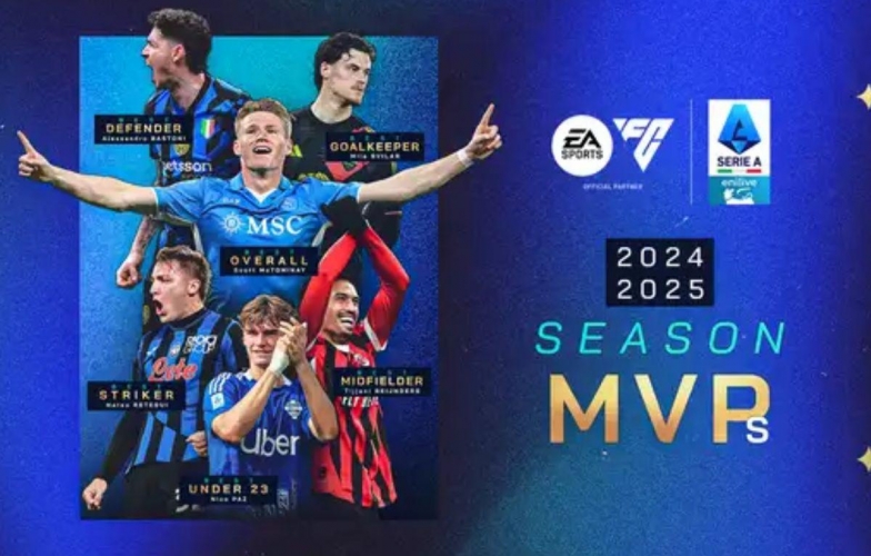 CHÍNH THỨC: Serie A công bố các danh hiệu MVP mùa giải 2024/25