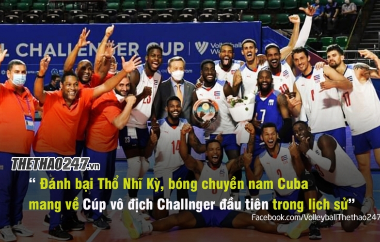 Bóng chuyền nam Cuba 'lần đầu vô địch' Challenger Men's Cup