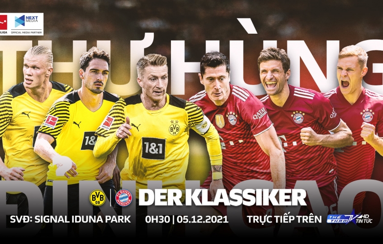0h30, 5/12: Borussia Dortmund - FC Bayern Munich: Thư hùng đỉnh cao