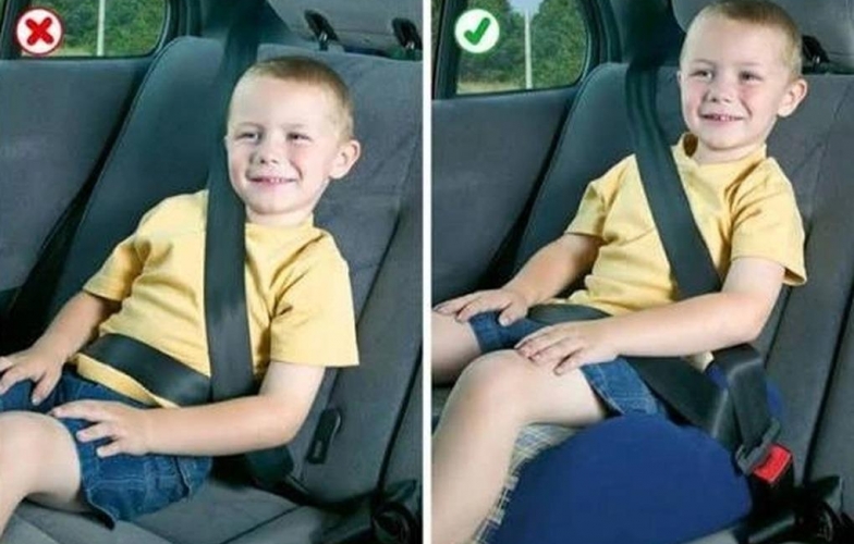 Dùng dây an toàn ô tô như người lớn, trẻ có thể bị tổn thương nặng hơn khi va chạm