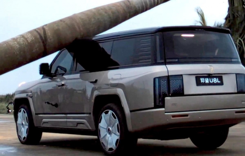 SUV Trung Quốc vẫn vận hành bình thường sau khi bị cây lớn đổ đè xuống nóc