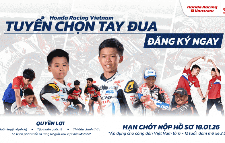 Honda Racing Vietnam chính thức khởi động hành trình 'Tìm kiếm tài năng đua xe nhí 2026'