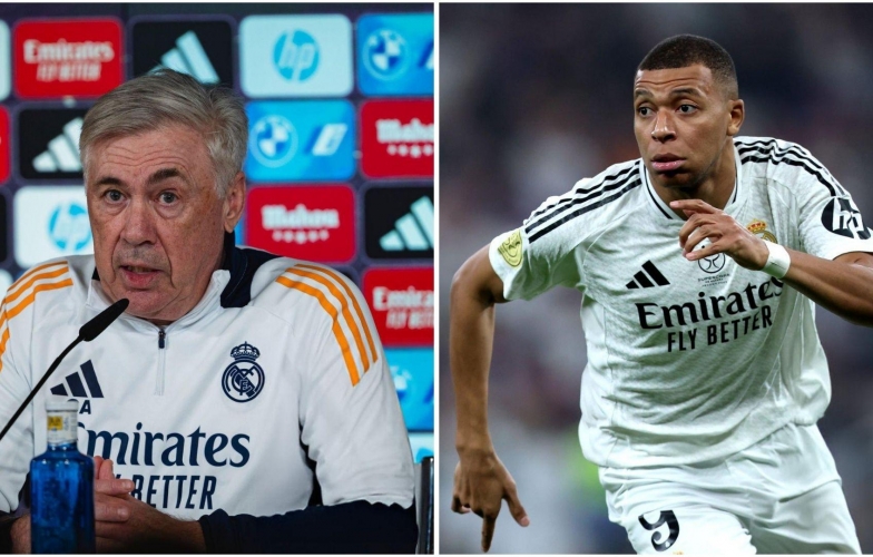 HLV Ancelotti báo tin không thể vui hơn từ Mbappe