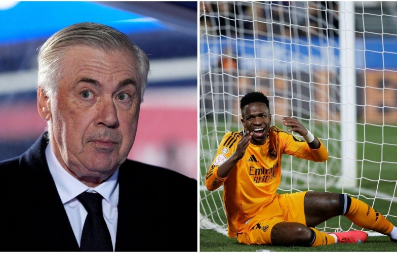 Ancelotti phản ứng vụ Vinicius bị mắng 'té tát' trên sân