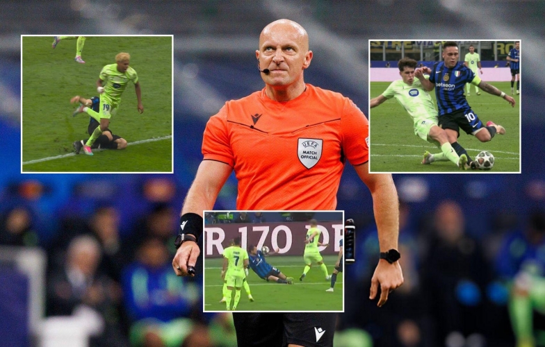 Trọng tài uy tín bậc nhất châu Âu gây tranh cãi cực độ trận Inter vs Barca