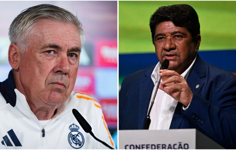 Chủ tịch LĐBĐ Brazil nói lời 'gan ruột' về HLV Ancelotti