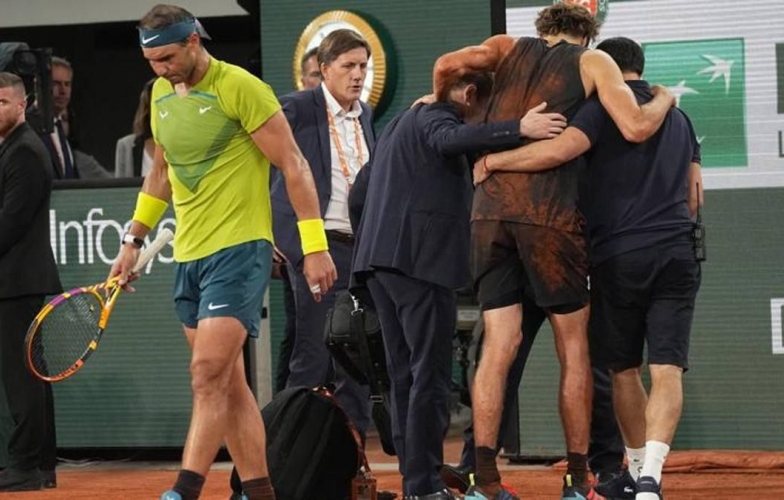 Nadal: 'Tôi thấy buồn khi nhìn thấy Zverev khóc vì chấn thương'