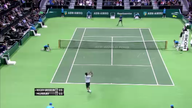 Video tennis: Murray vs Vasselin (V1 - Rotterdam Open)