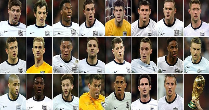 Đội tuyển Anh công bố đội hình tham dự World Cup 2014
