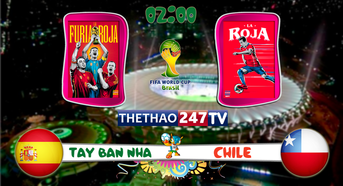 Link sopcast Tây Ban Nha vs Chile World Cup 2014, 02h00 ngày 19/6