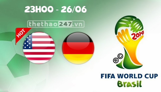 Mỹ vs Đức 23h00 ngày 26/6