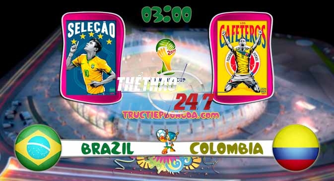 Link sopcast xem trực tiếp Brazil vs Colombia 03h00 ngày 5/7