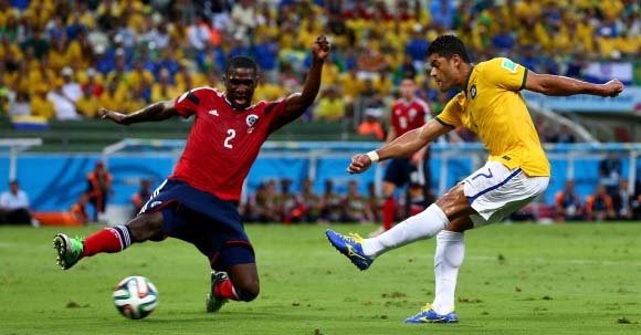 Video clip bàn thắng Brazil 2-1 Colombia (Tứ kết World Cup 2014)