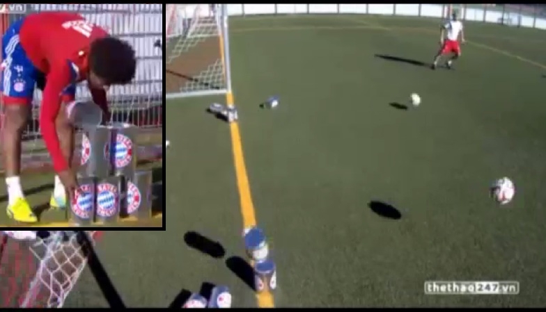 VIDEO: Thày trò Pep Guardiola thi sút bóng trúng lon