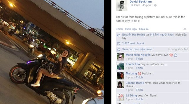 Fan nữ Việt mạo hiểm và lái SH 'lụa' nhất trong mắt Beckham