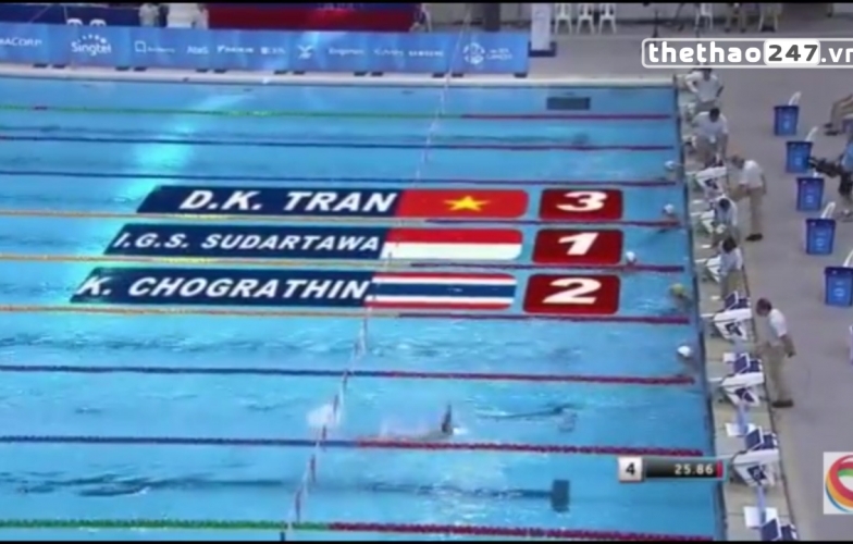 Video SEA Games 28: Vòng loại 50m bơi ngửa nam - Trần Duy Khôi