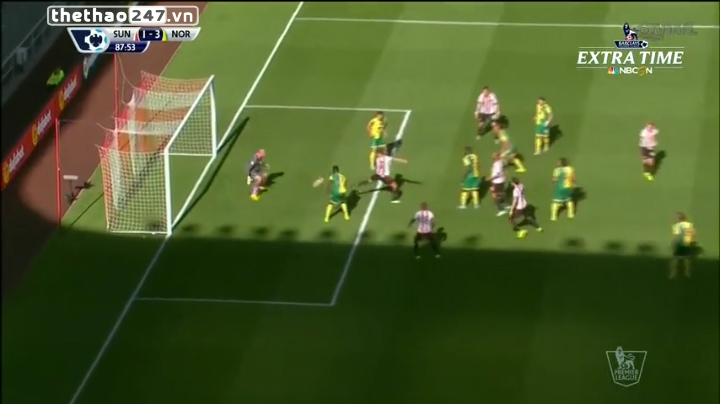 Video bàn thắng: Sunderland 1-3 Norwich City (Vòng 2 NHA 2015/2016)
