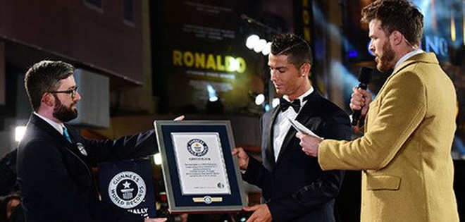 Ronaldo được sách kỷ lục Guinness vinh danh