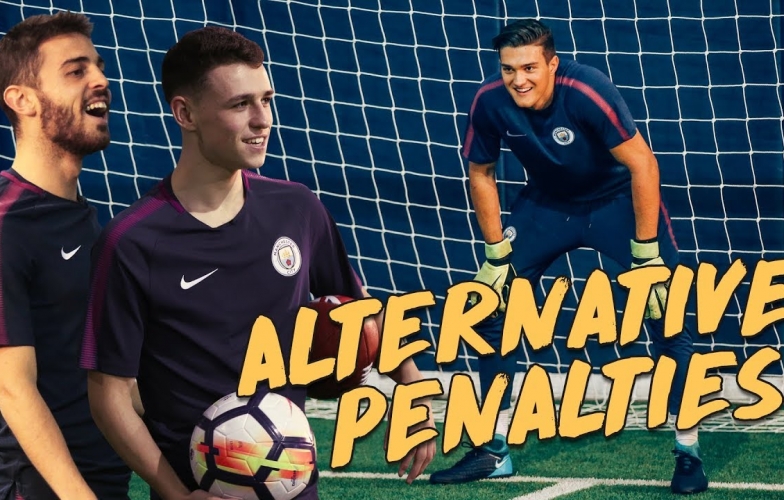 VIDEO: Cuộc thi đá penalty hài hước của sao Man City