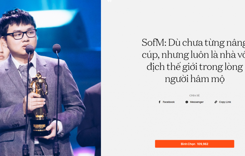 SofM nhận danh hiệu “Đại sứ truyền cảm hứng” Wechoice Awards 2020