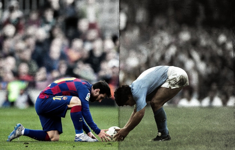 VIDEO: So sánh Messi và thần tượng của anh tại Napoli