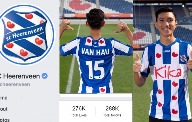 Heerenveen’s Facebook page soars after Doan Van Hau’s transfer
