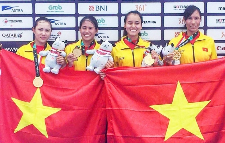 Bốn cô gái ĐT Rowing được thưởng cực khủng cho tấm HCV 