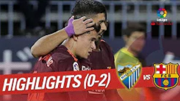 Highlights: Malaga 0-2 Barcelona (Vòng 28 La Liga)