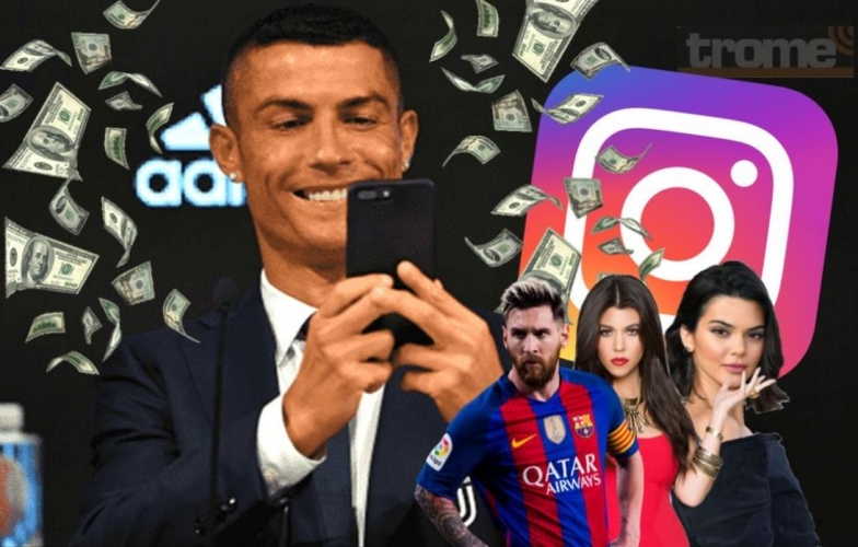 Ronaldo kiếm tiền nhiều gấp đôi Messi từ Instagram