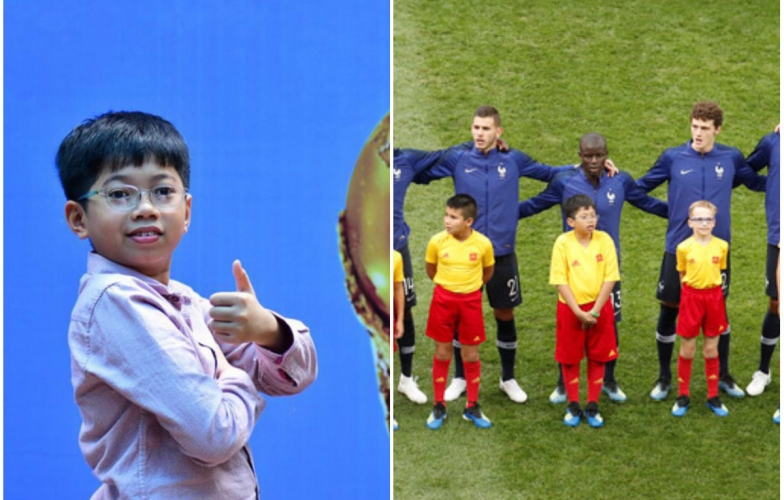 Cậu bé Việt Nam được Kante dắt tay trong trận chung kết WC