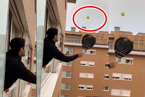 HÀI HƯỚC: Đánh tennis qua cửa sổ vì bị cách ly và cái kết