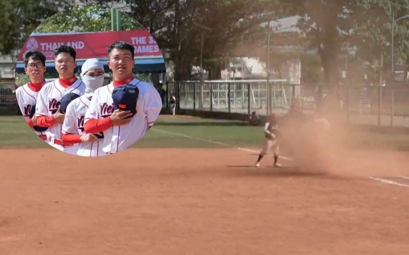 Lốc xoáy xuất hiện trong trận đấu của tuyển Việt Nam ở SEA Games 33