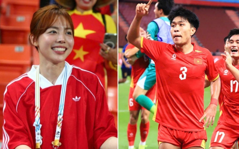 Tấm ảnh gây sốt của trung vệ U22 Việt Nam và hot girl bắn súng