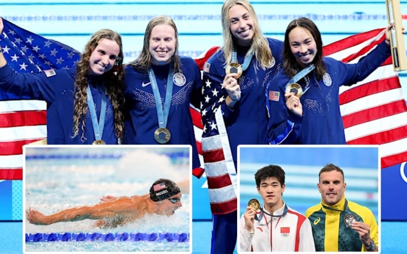 Bơi lội Olympic 2024: Mỹ và Úc thống trị, 4 kỷ lục thế giới bị phá