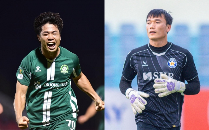 Công Phượng đấu thủ môn Bùi Tiến Dũng ở trận play-off