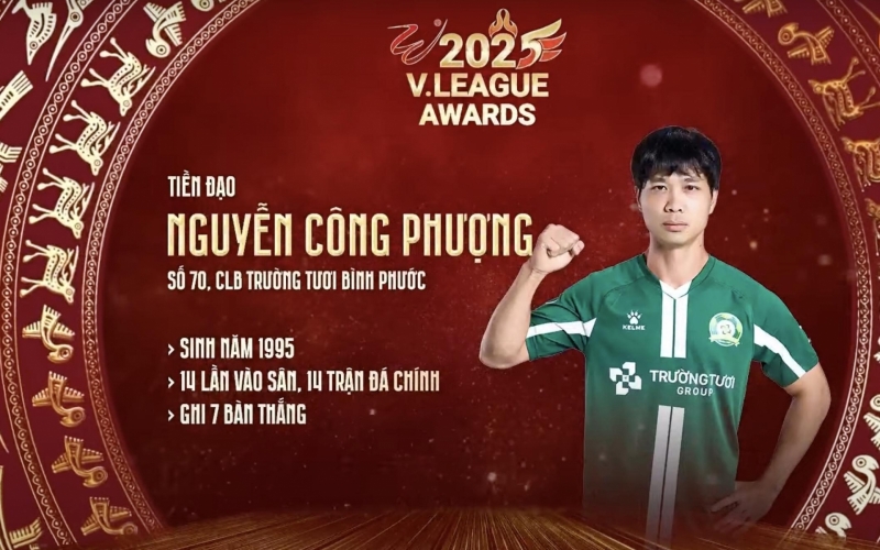 Trực tiếp Lễ trao giải V.League Awards 2025: Công Phượng vào ĐHTB
