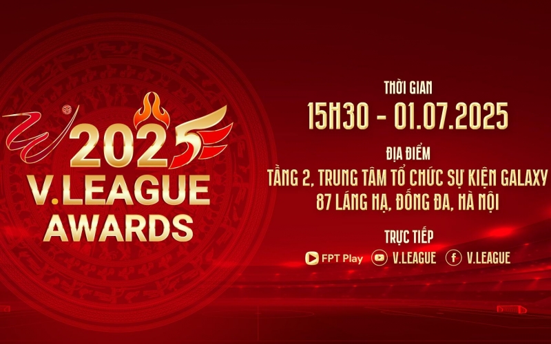 Trực tiếp Lễ trao giải V.League Awards 2025: Hoành tráng, ấn tượng