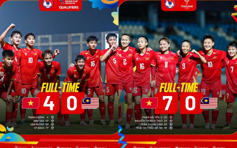 Liên tiếp áp đảo, Việt Nam tạm thắng Malaysia 11-0