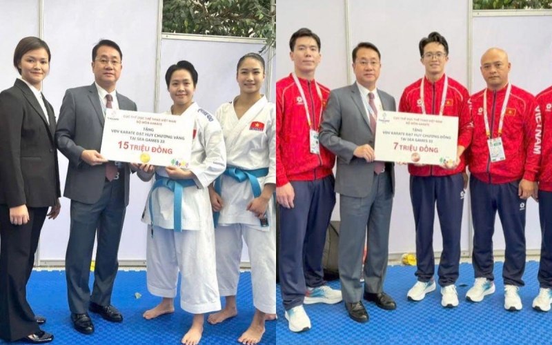 Karate Việt Nam nhận thưởng nóng sau chiến thắng ấn tượng