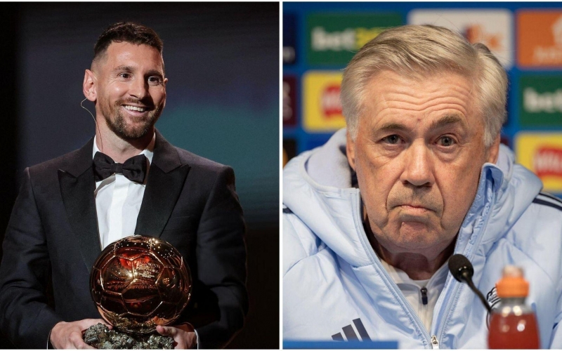 Ancelotti đụng chạm Messi, nói thẳng về Quả bóng Vàng