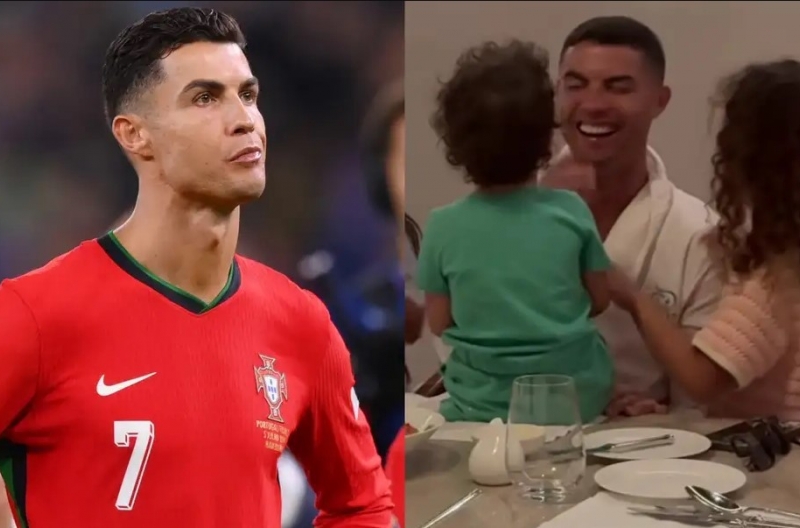 Ronaldo tận hưởng khoảnh khắc ngọt ngào bên con gái sau Euro 2024